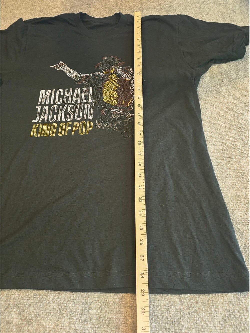NWOT Michael Jackson King Of Pip T-Shirt W/ Rhinestones Large. See Measurements - Picture 5 of 6